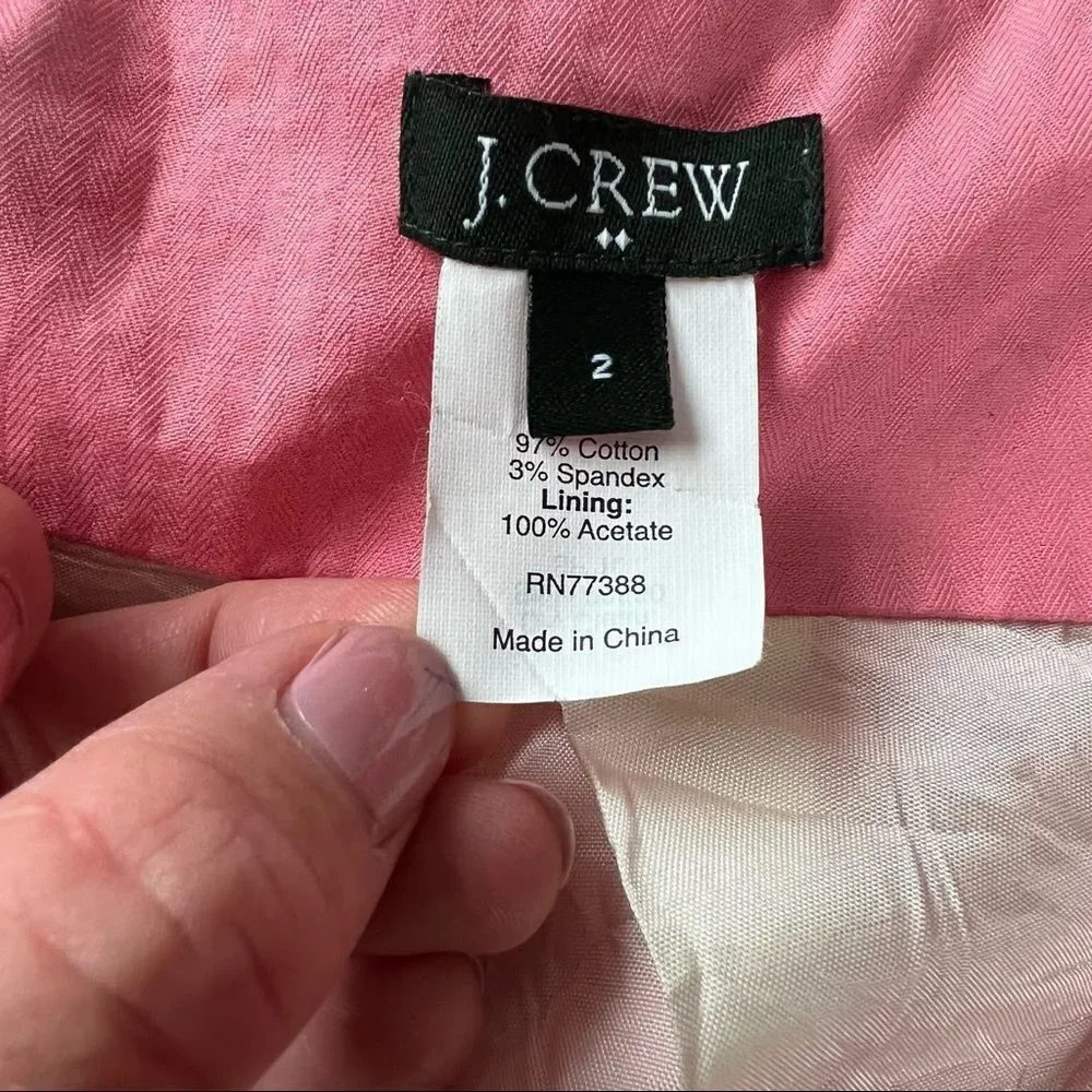 J. Crew Vintage Pink V Neck A-Line Sleeveless Dress Size 2